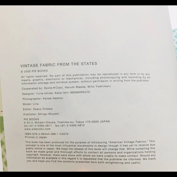 Vintage Fabric Book from the States NEW - Picture 9 of 9